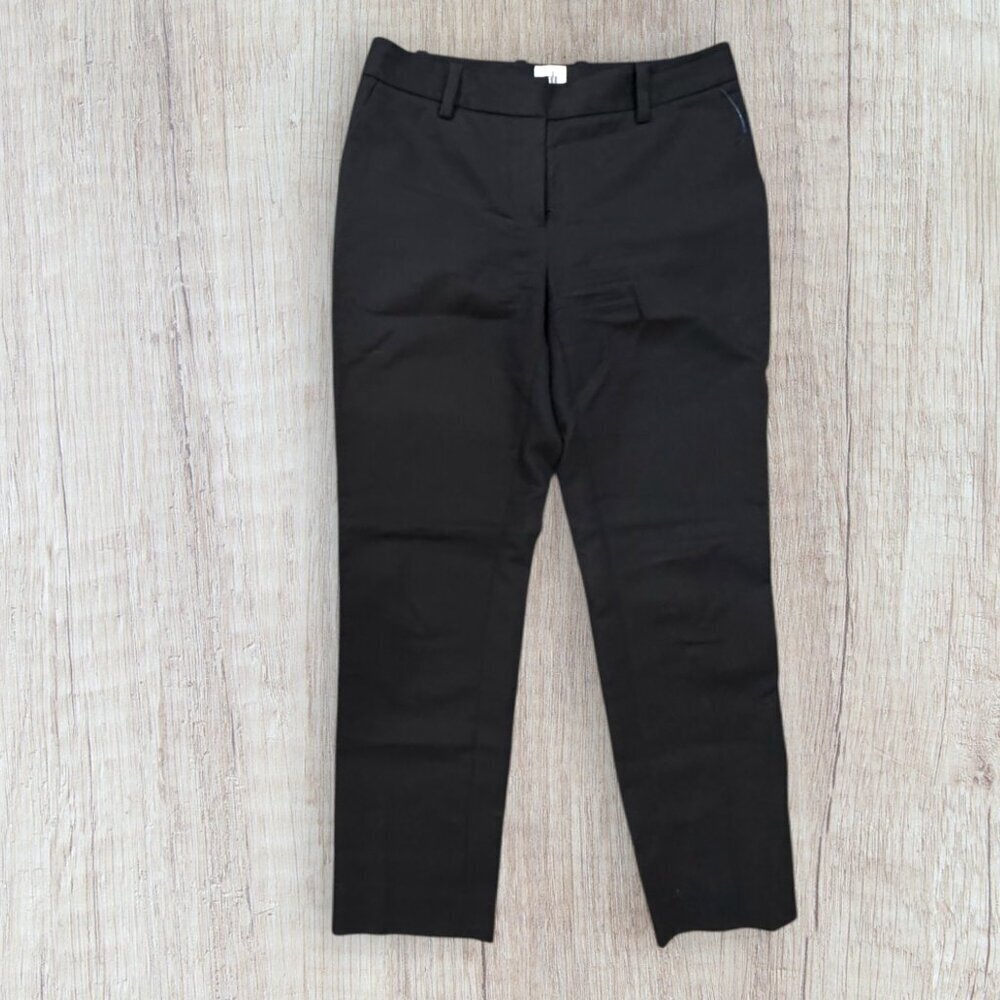 CABI Black 5078 Go To Ankle Straight Leg Cotton Modal Trousers Pants Women's 0